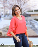 Chelsea28 Bell Sleeve Blouse- Size XS