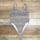 Xhilaration Animal Print Ribbed Cheeky High Leg Bikini Bottoms- Size M (sold out online, we have matching top)