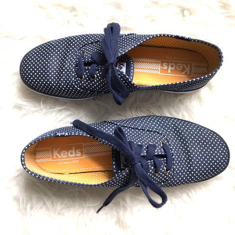Keds Navy Polka Dot Shoes- Size 7.5