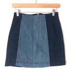 Free People Two Tone Denim Skirt- Size 2