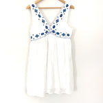 Vestique White Dress with Blue Embroidered Detail NWT- Size S