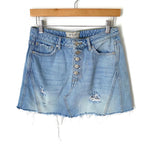 We The Free Light Wash Distressed Denim Skirt- Size 28