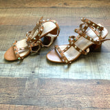 Comfity Camel Studded Ankle Strap Block Heel Sandals- Size 8