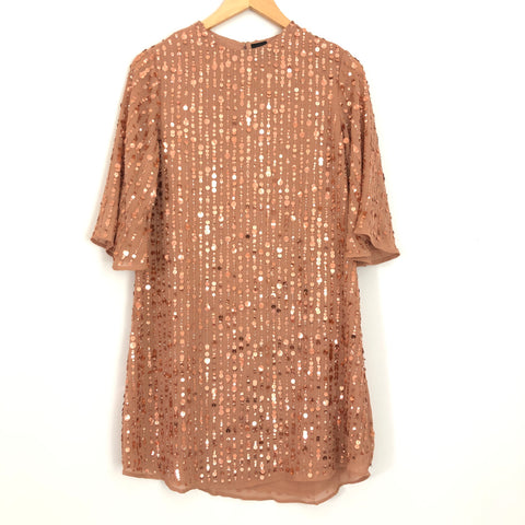 river island brown sequin dress Maxi Kimono Gold Sequin River Island Sequin Kimono Dress River Island  Sequin Dress Ombre UK New Bronze-Gold