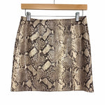 Pink Lily Animal Print Faux Leather Skirt- Size S