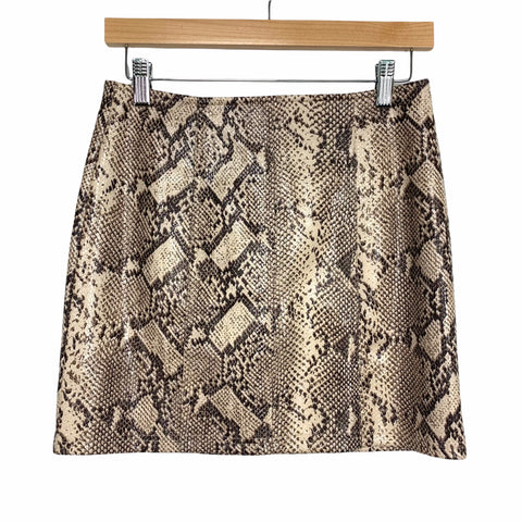 Pink Lily Animal Print Faux Leather Skirt- Size S