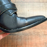 Steve Madden Black Leather Upper Buckle & Stud Booties- Size 9.5 (See Notes)