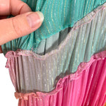 Rococo Sand Pink/Yellow/Blue Metallic Striped Dress- Size L (see notes, sold out online)