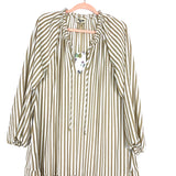 Show Me Your Mumu Tan and Cream Striped Dress NWT- Size L