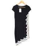 Drimmaks Black Asymmetrical Hem Dress with Lace Trim NWT- Size S