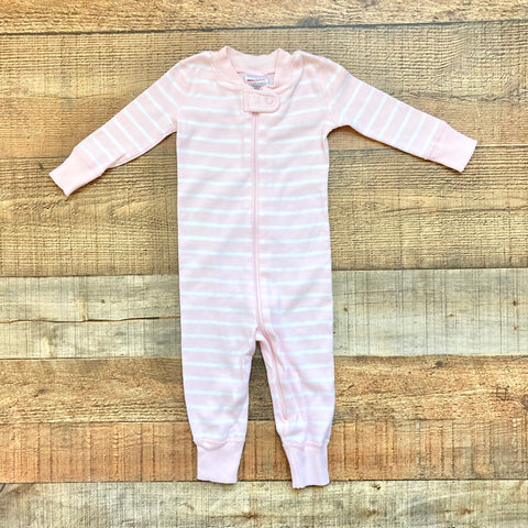 Hanna Anderson Pink/White Striped Zip Up Outfit- Size 3-6M