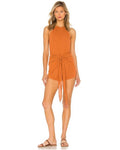 Tularosa Clay with Overlay Tie Closure Rory Romper- Size M