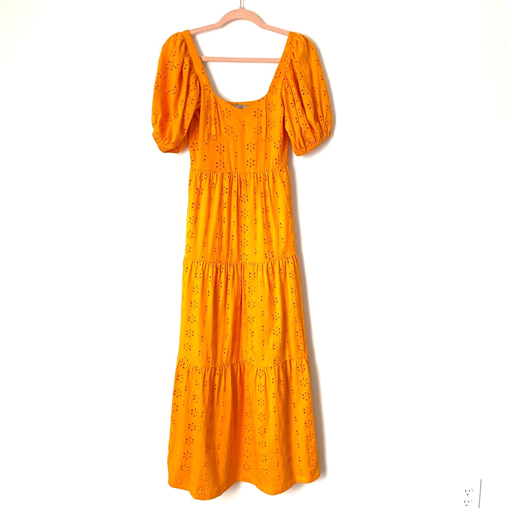 ASOS Orange Eyelet Puff Sleeve Dress NWT- Size 0 (no slip or underlay) The Saved Collection ASOS Orange Eyelet Puff Sleeve Dress NWT- Size 0 (no slip or underlay) The Saved Collection