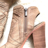 Vince Camuto Tan Peep Toe Block Heel Booties- Size 10 (see notes)