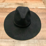 Sole Society Black 100% Wool Faux Leather Belted Hat- One Size