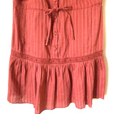 ASOS Rust Crochet Button Up Dress with Drawstring Waist- Size 0