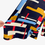 AURA Navy/Red/Mustard Print Jumpsuit- Size M