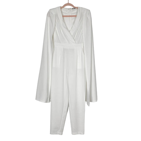 Shein White Jumpsuit with Cape- Size XS (see notes)