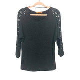 Belldini Charcoal Grey Embellished Top- Size S