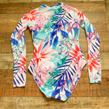 No Brand Floral Zip Up Long Sleeve One Piece NWOT- Size M
