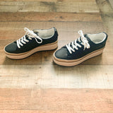 Dolce Vita Black Leather Sneakers- Size 7.5 (LIKE NEW)