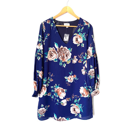 Everly Navy Floral Dress NWT- Size S