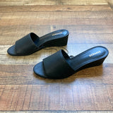 Express Black Wedge Slide Sandals NWT- Size 8