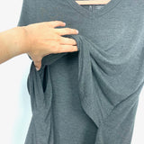Latched Mama Grey Heathered Nursing Top- Size M