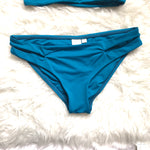 L*Space Turquoise Double Strap Full Cut Bikini Bottom- Size S (BOTTOMS ONLY)