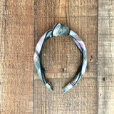 No Brand Plaid Topknot Headband