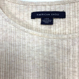 American Eagle Cream Ribbed Belted Sweater Dress- Size L (see notes)