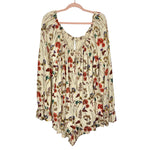 Anthropologie Cream Floral Print Romper- Size XL