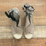 Mark Fisher Grey/Animal Print Espadrille Wedge Sandal- Size 10 (Like New Condition!)
