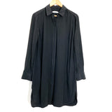 Vince Black Button Up Silk Shirt Dress- Size 8