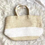 Altru Tan and White Straw Handbag (like new condition)