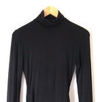 Justfab Black Long Sleeve Turtleneck with Ruched Sides- Size S