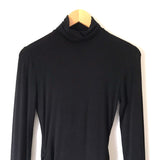 Justfab Black Long Sleeve Turtleneck with Ruched Sides- Size S