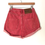 One Teaspoon Washed Red Cuffed Organic Denim Shorts NWT- Size 26