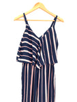 Charles Henry Navy & Pink Striped Jumpsuit NWT- Size XS