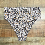 Xhilaration Animal Print Ribbed Cheeky High Leg Bikini Bottoms- Size M (sold out online, we have matching top)