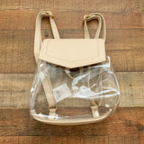 Mudpie Nude Faux Leather Clear Backpack NWT