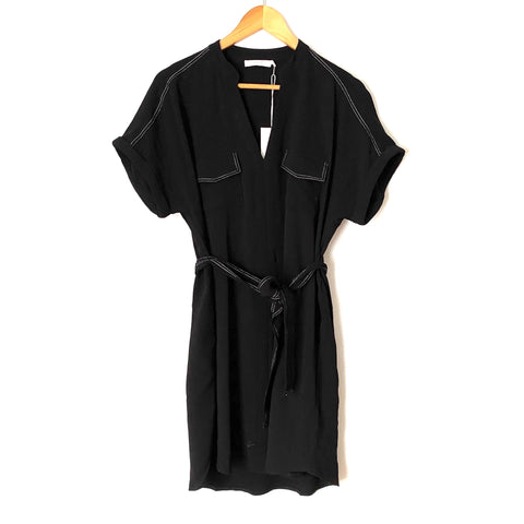 Lush Black Belted Front Pocket Dress NWT- Size M
