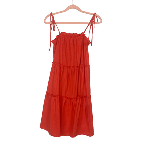 No Brand Orange Tie Strap Dress- Size S