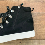 Scoop Black Fuzzy Tongue Side Zip Platform Sneakers- Size 8 (See Notes)