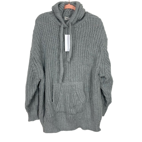 Goodnight Macaroon Grey Hooded Pullover Sweater NWT- Size M
