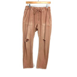 Mustard Seed Washed Mauve Pull On Distressed Pants- Size S (Inseam 25")