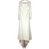 Jenny By Jenny Yoo Providence Ivory Lace Sleeves and Back Wedding Gown- Size 16 (see notes)