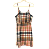 Madewell Orange & Brown Plaid Dress- Size L