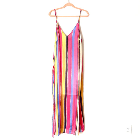 Amaryllis Colorful Striped Lined Maxi Dress- Size XL