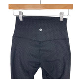 Lululemon Black Print High Waist Crop Leggings- Size 4 (Inseam 20")
